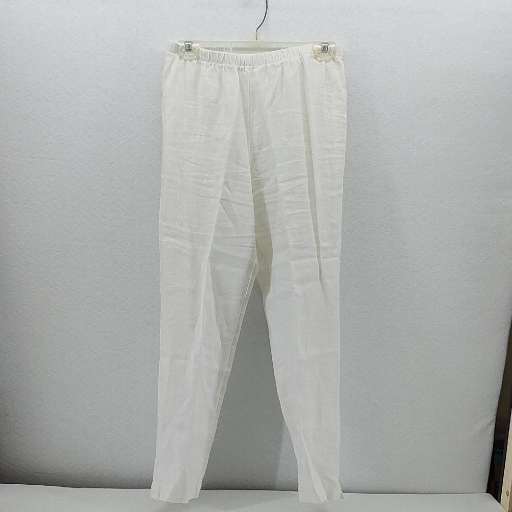 Hot Cotton White Trousers Straight Leg